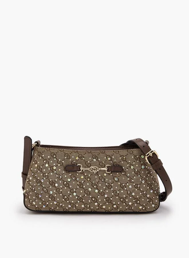 سيليست Diamante Embellished Crossbody Bag With Zip Closure Ramadan Collections